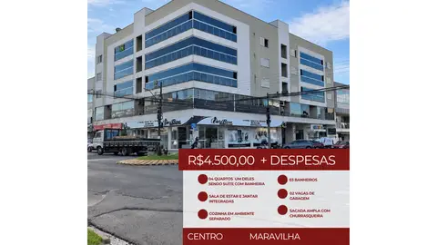Apartamento com 4 quartos no Centro