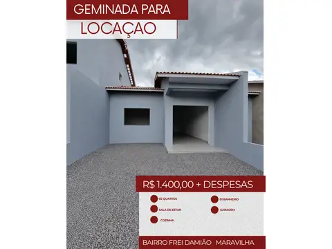 Casa em alvenaria com 2 quartos no Frei Damião