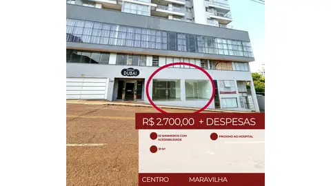 Sala comercial em alvenaria no Centro
