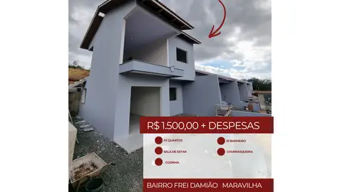 Casa em alvenaria com 2 quartos no Frei Damião